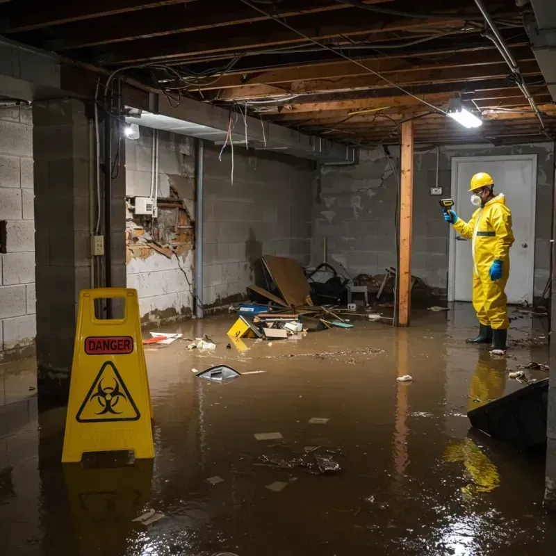 Flooded Basement Electrical Hazard in Marion, OH Property